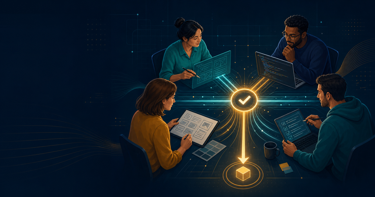 Four product professionals contributing equally to a shared quality signal and a stable release.