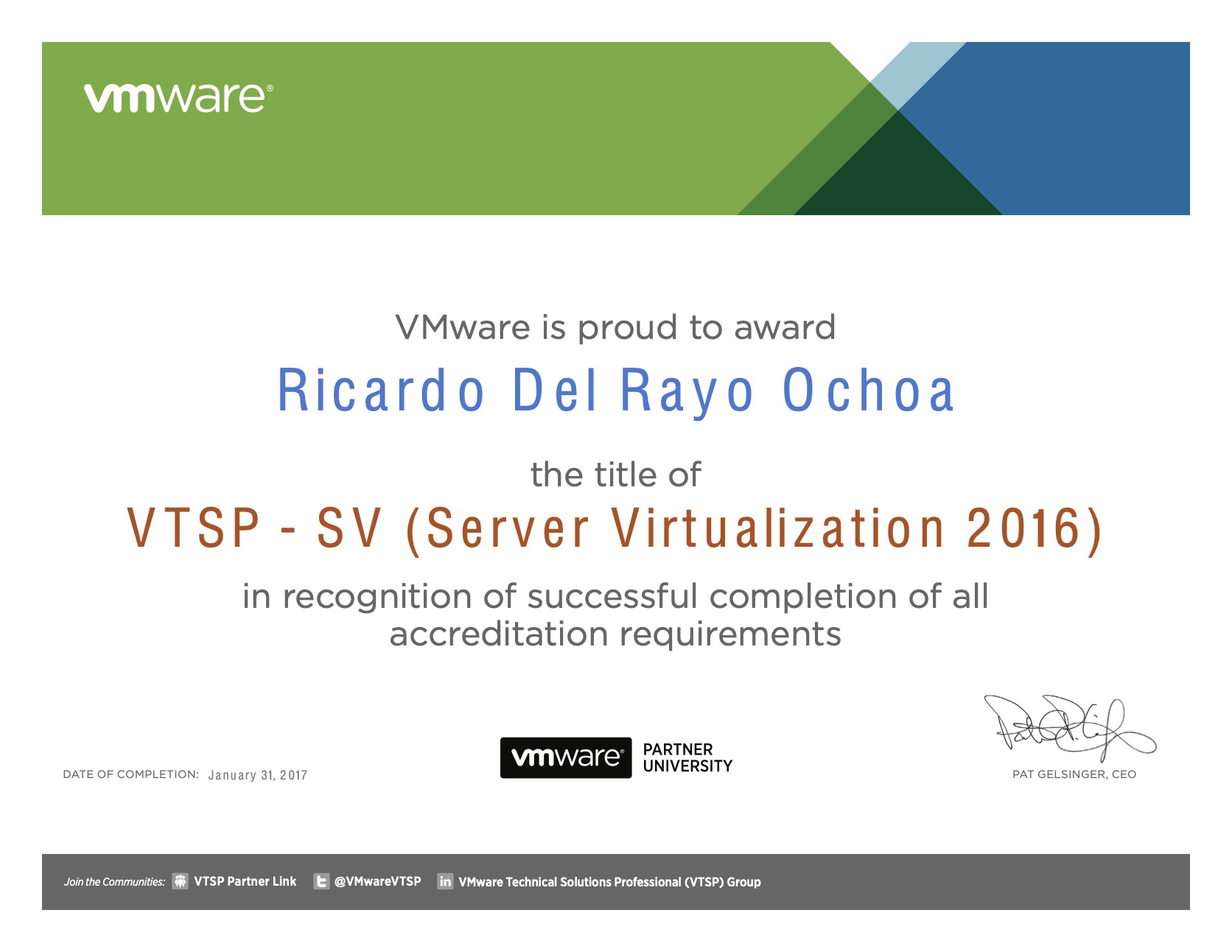 VMware VTSP — Server Virtualization 2016